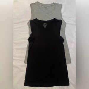 Women's Sleeveless Tank Tops - Black and Gray
